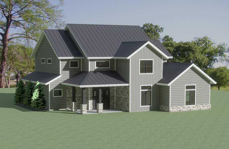 Architectural drawing of a two story house