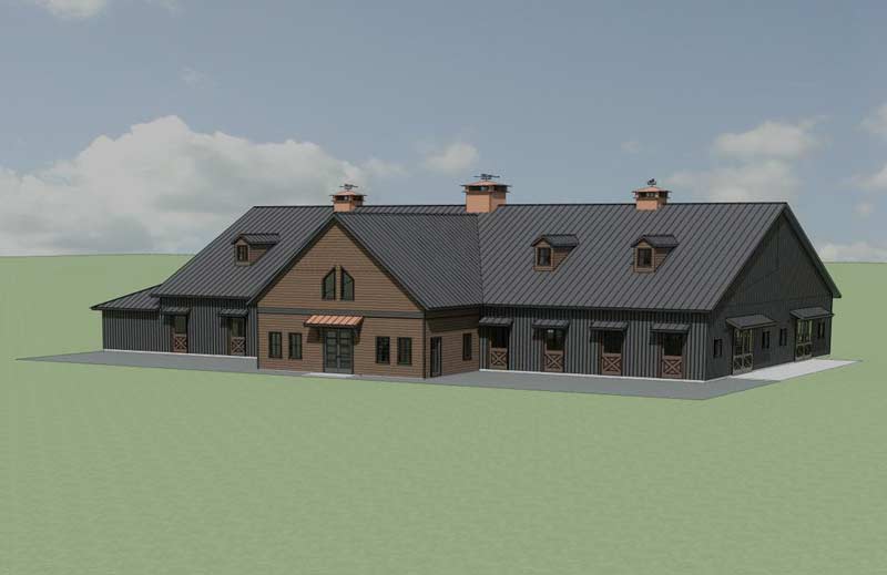Architectural drawing of a barn design