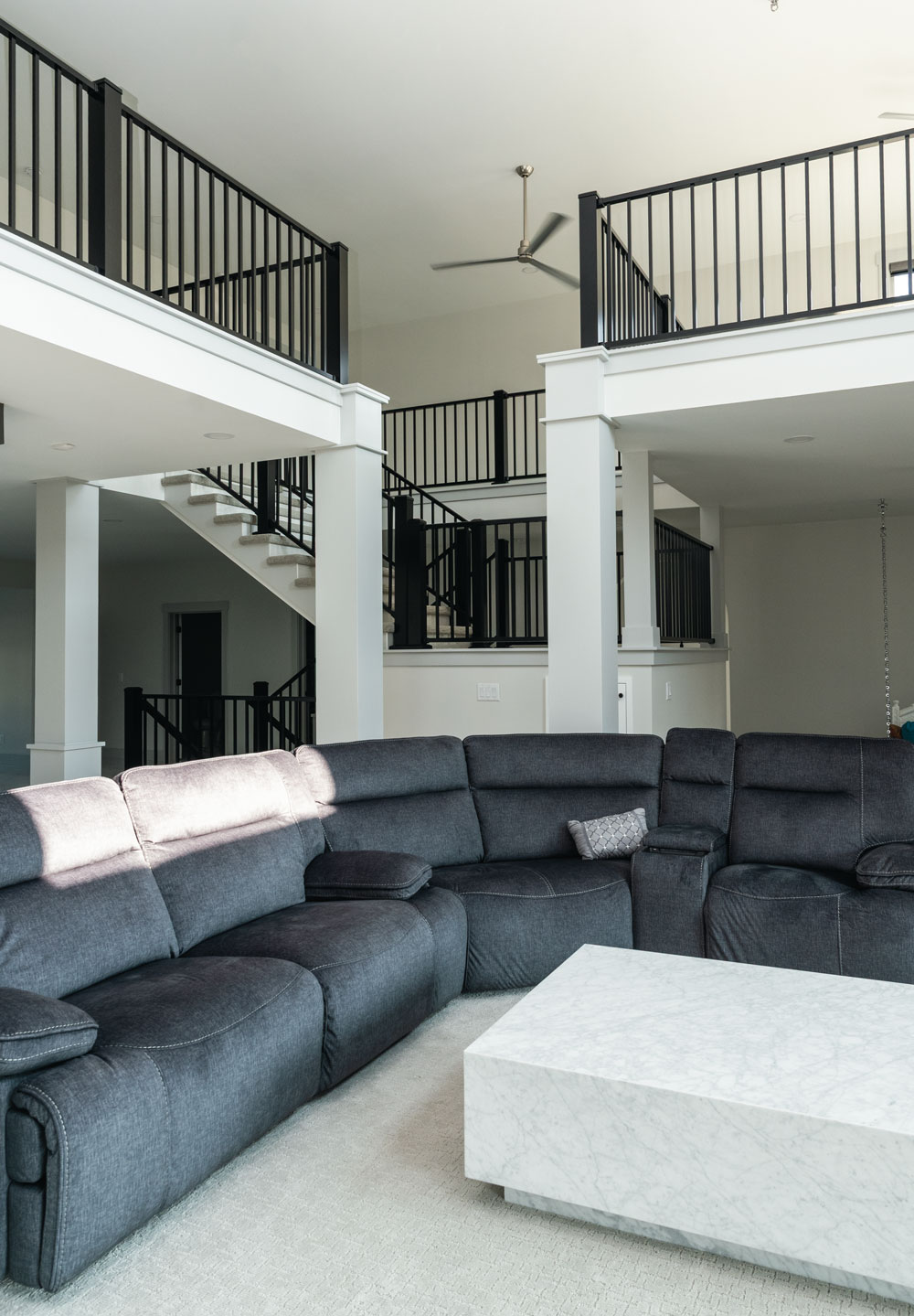 Living room with staircase